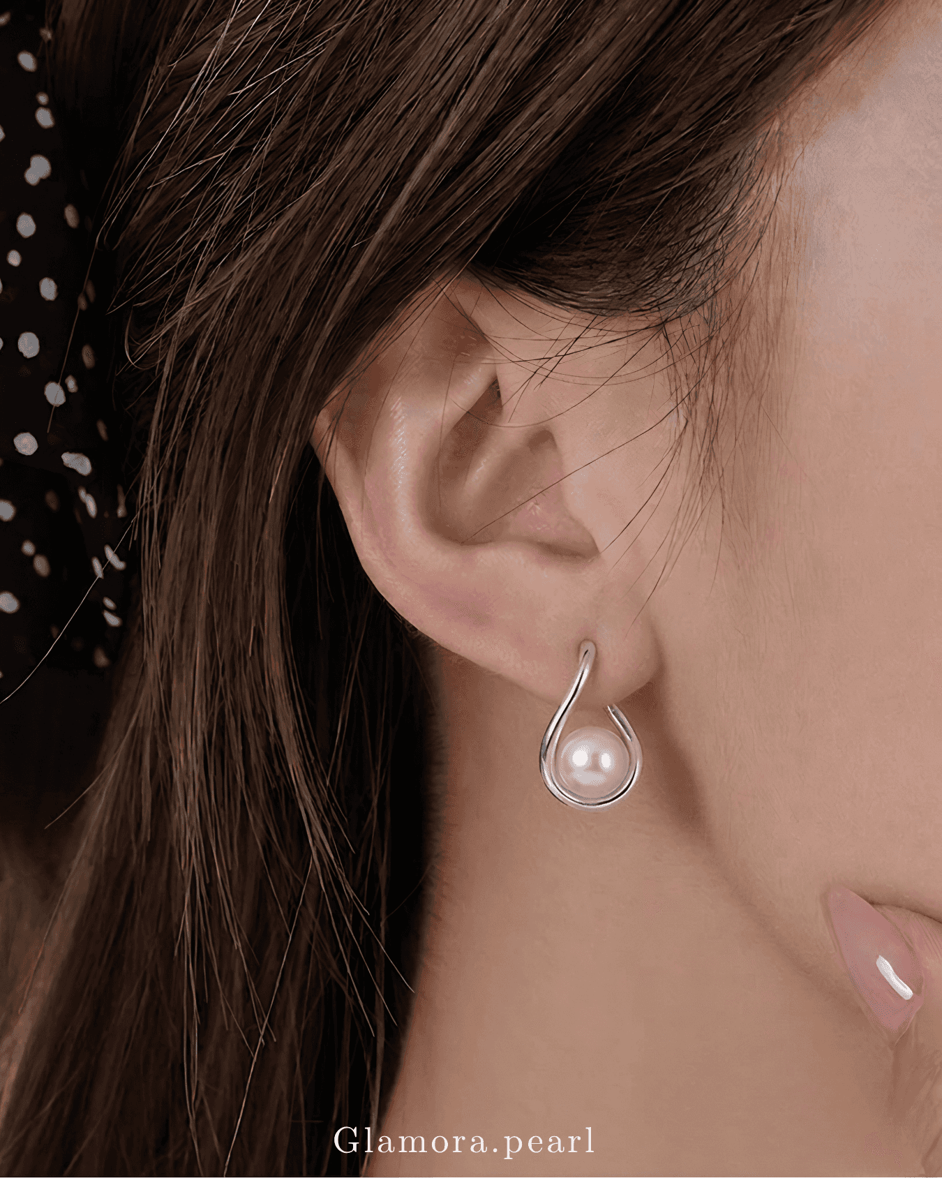 E07 ต่างหูไข่มุกแท้ รุ่น Silver Drop | Freshwater Pearl เกรดพรีเมียม ตัวเรือนเงินแท้S925 ชุปทอง 18k — alternate view